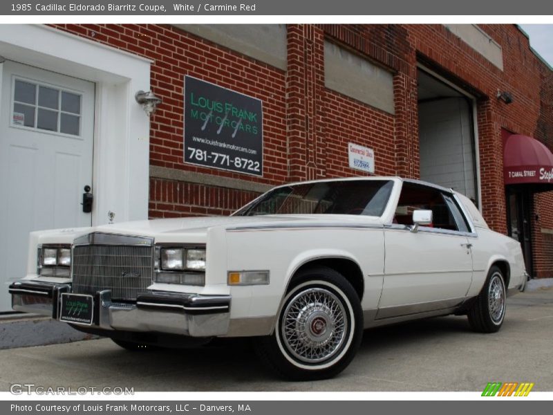 White / Carmine Red 1985 Cadillac Eldorado Biarritz Coupe
