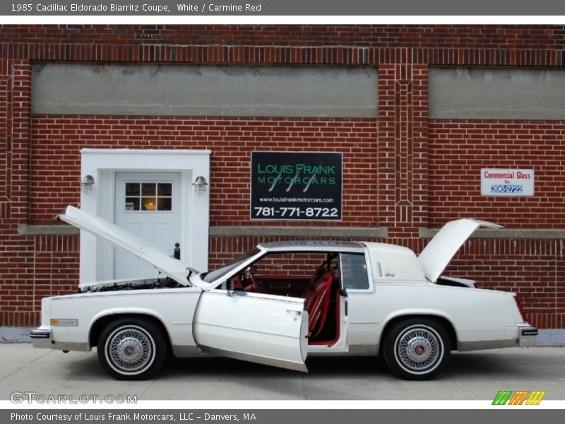 White / Carmine Red 1985 Cadillac Eldorado Biarritz Coupe