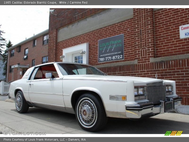 White / Carmine Red 1985 Cadillac Eldorado Biarritz Coupe