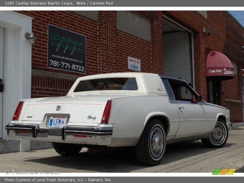 White / Carmine Red 1985 Cadillac Eldorado Biarritz Coupe