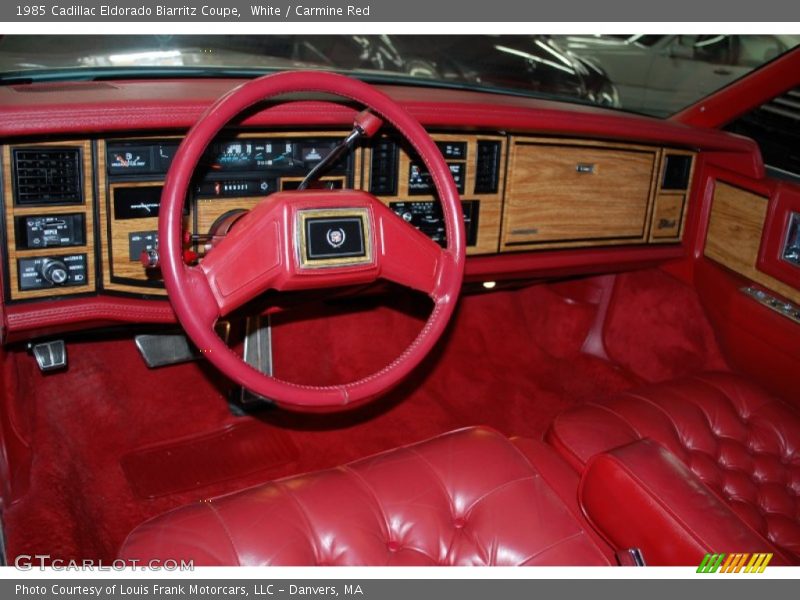 White / Carmine Red 1985 Cadillac Eldorado Biarritz Coupe