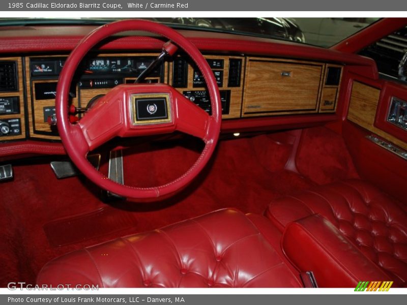 White / Carmine Red 1985 Cadillac Eldorado Biarritz Coupe