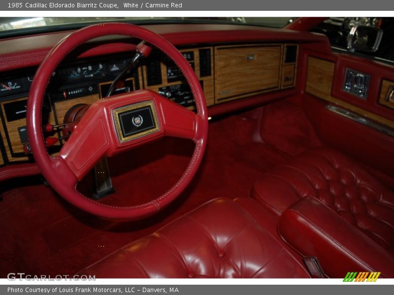 White / Carmine Red 1985 Cadillac Eldorado Biarritz Coupe