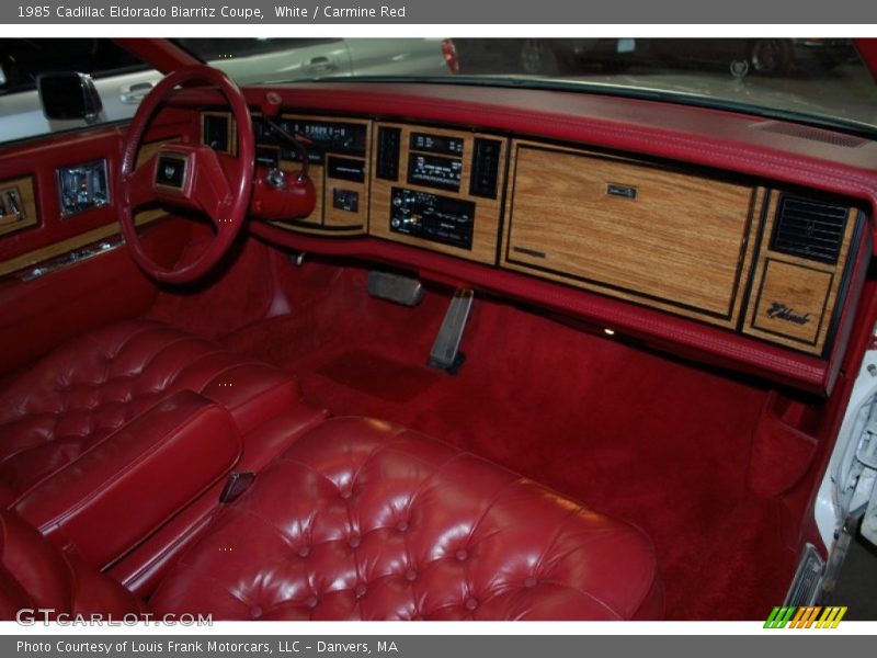 White / Carmine Red 1985 Cadillac Eldorado Biarritz Coupe