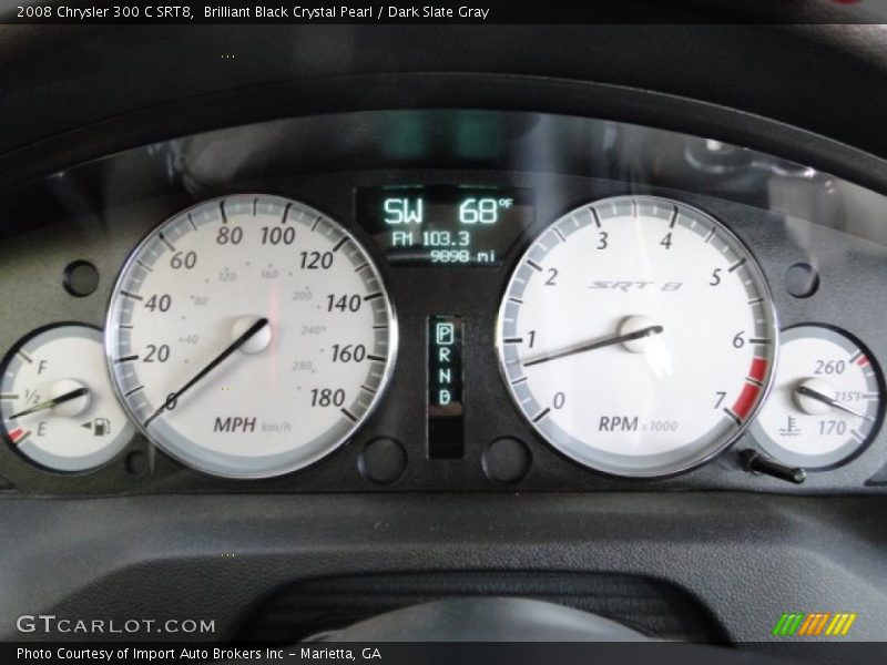 Brilliant Black Crystal Pearl / Dark Slate Gray 2008 Chrysler 300 C SRT8