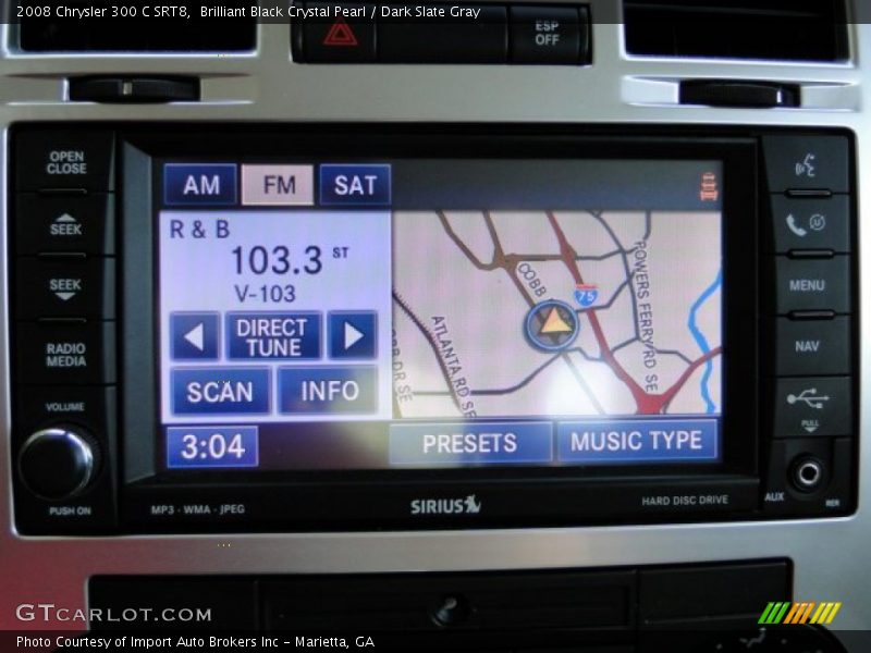 Brilliant Black Crystal Pearl / Dark Slate Gray 2008 Chrysler 300 C SRT8