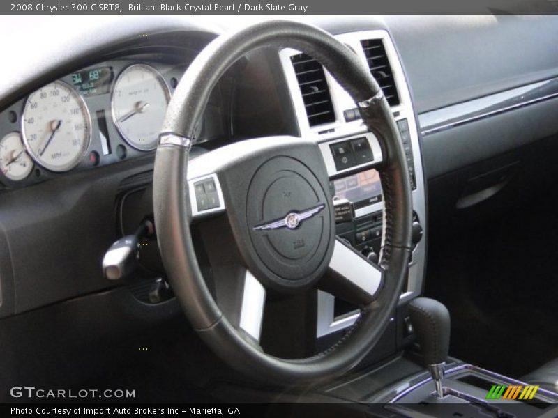 Brilliant Black Crystal Pearl / Dark Slate Gray 2008 Chrysler 300 C SRT8