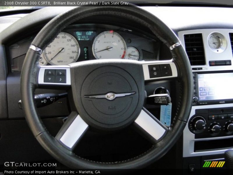 Brilliant Black Crystal Pearl / Dark Slate Gray 2008 Chrysler 300 C SRT8