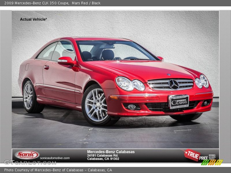 Mars Red / Black 2009 Mercedes-Benz CLK 350 Coupe