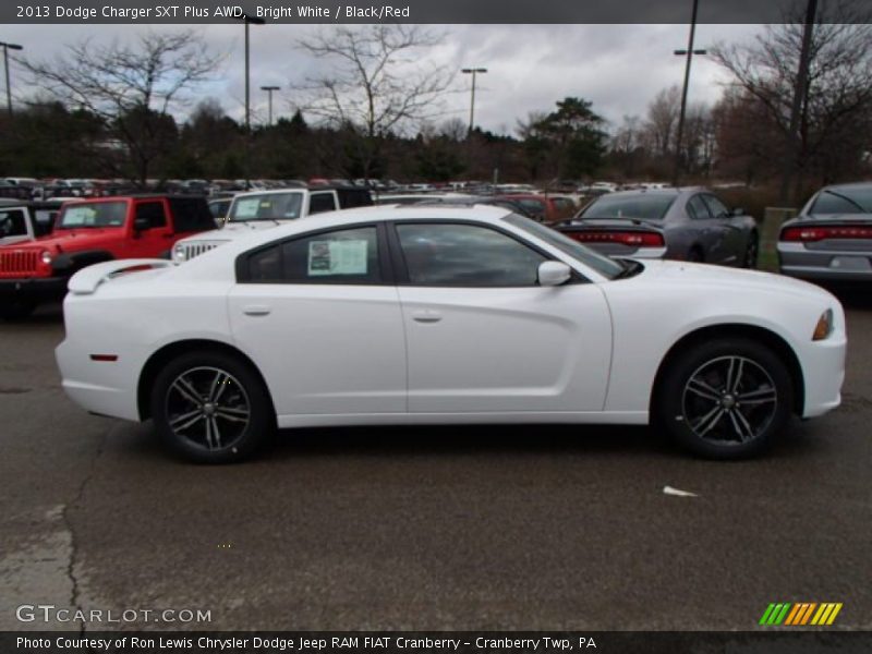 Bright White / Black/Red 2013 Dodge Charger SXT Plus AWD