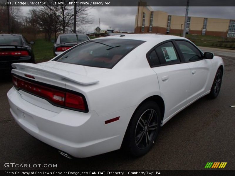 Bright White / Black/Red 2013 Dodge Charger SXT Plus AWD