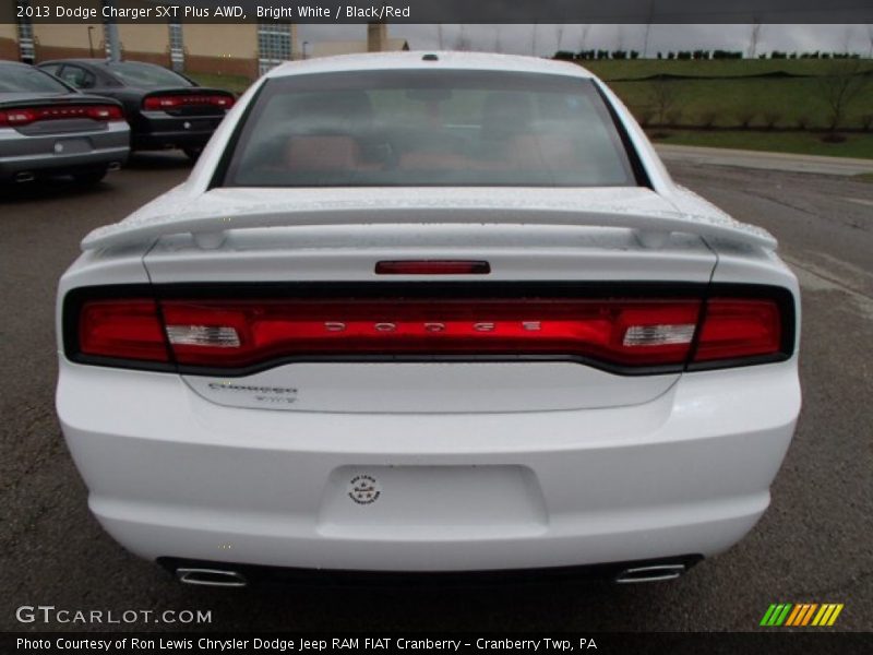 Bright White / Black/Red 2013 Dodge Charger SXT Plus AWD