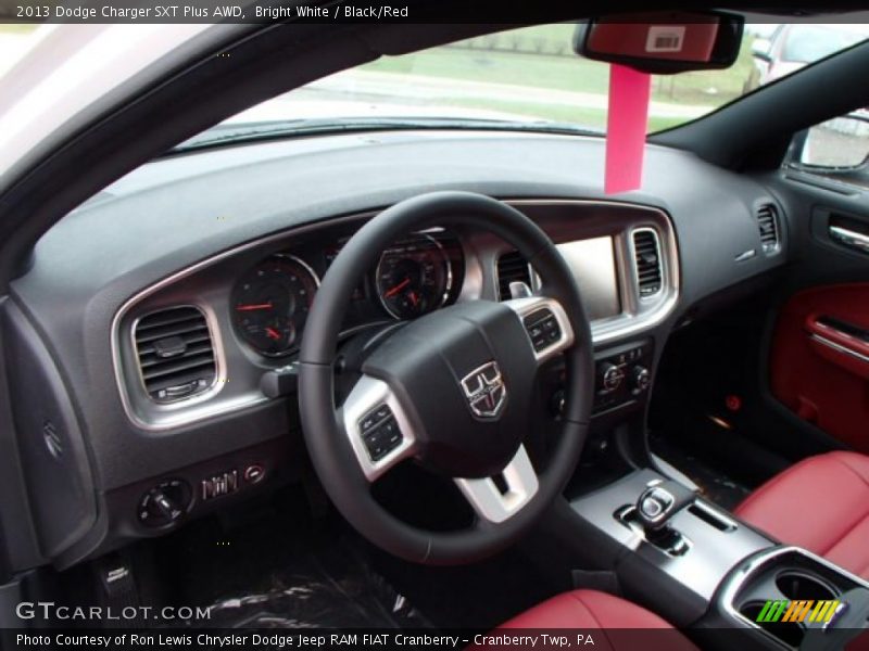 Bright White / Black/Red 2013 Dodge Charger SXT Plus AWD