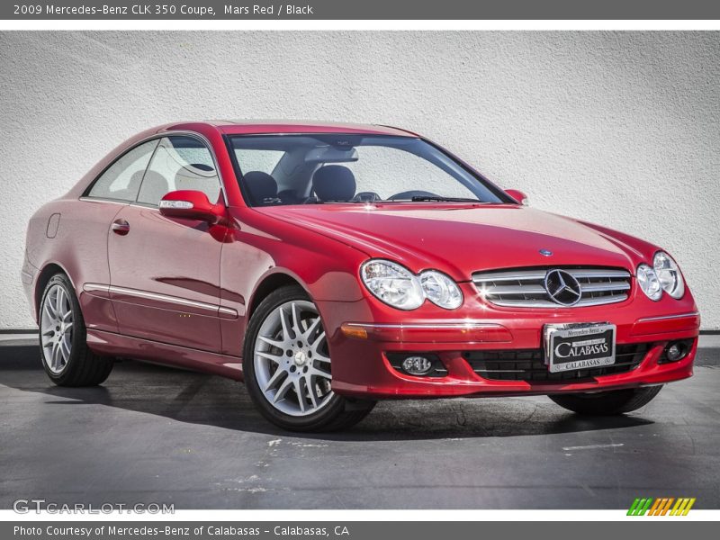 Mars Red / Black 2009 Mercedes-Benz CLK 350 Coupe