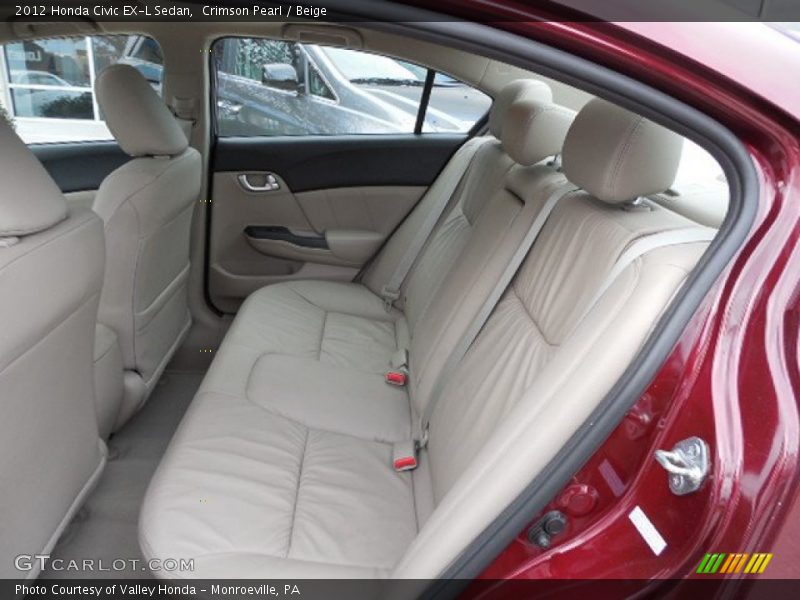 Crimson Pearl / Beige 2012 Honda Civic EX-L Sedan