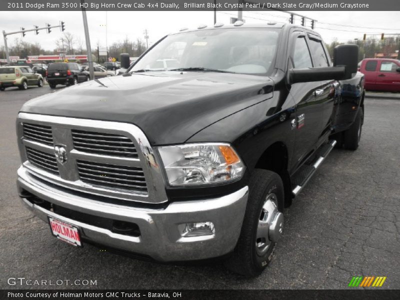 Brilliant Black Crystal Pearl / Dark Slate Gray/Medium Graystone 2011 Dodge Ram 3500 HD Big Horn Crew Cab 4x4 Dually