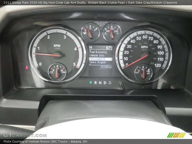 Brilliant Black Crystal Pearl / Dark Slate Gray/Medium Graystone 2011 Dodge Ram 3500 HD Big Horn Crew Cab 4x4 Dually