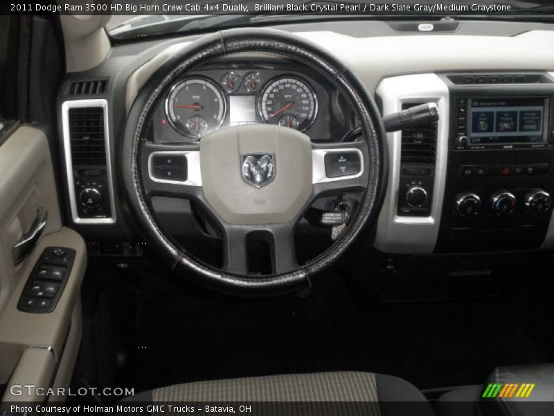 Brilliant Black Crystal Pearl / Dark Slate Gray/Medium Graystone 2011 Dodge Ram 3500 HD Big Horn Crew Cab 4x4 Dually