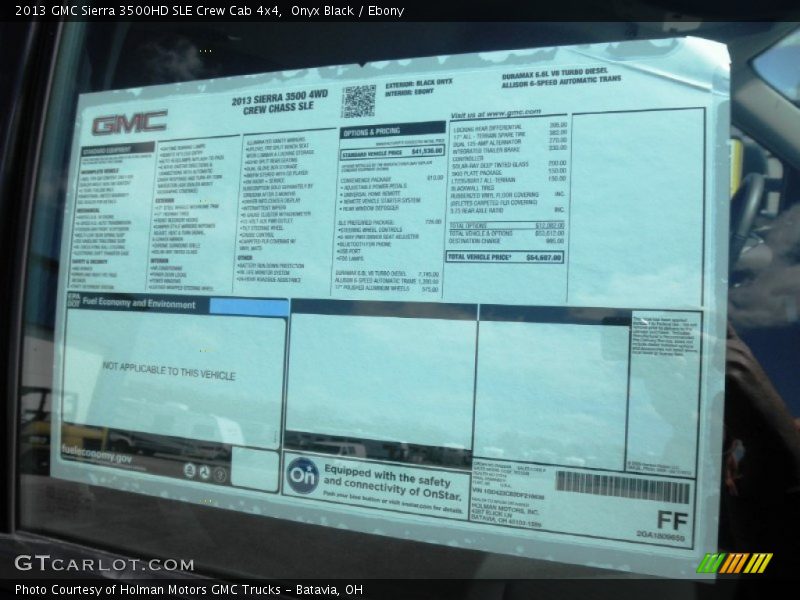 Onyx Black / Ebony 2013 GMC Sierra 3500HD SLE Crew Cab 4x4