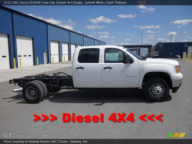Summit White / Dark Titanium 2013 GMC Sierra 3500HD Crew Cab Chassis 4x4 Dually