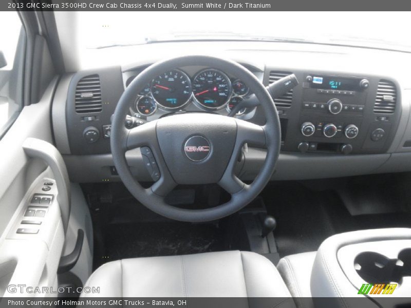 Summit White / Dark Titanium 2013 GMC Sierra 3500HD Crew Cab Chassis 4x4 Dually