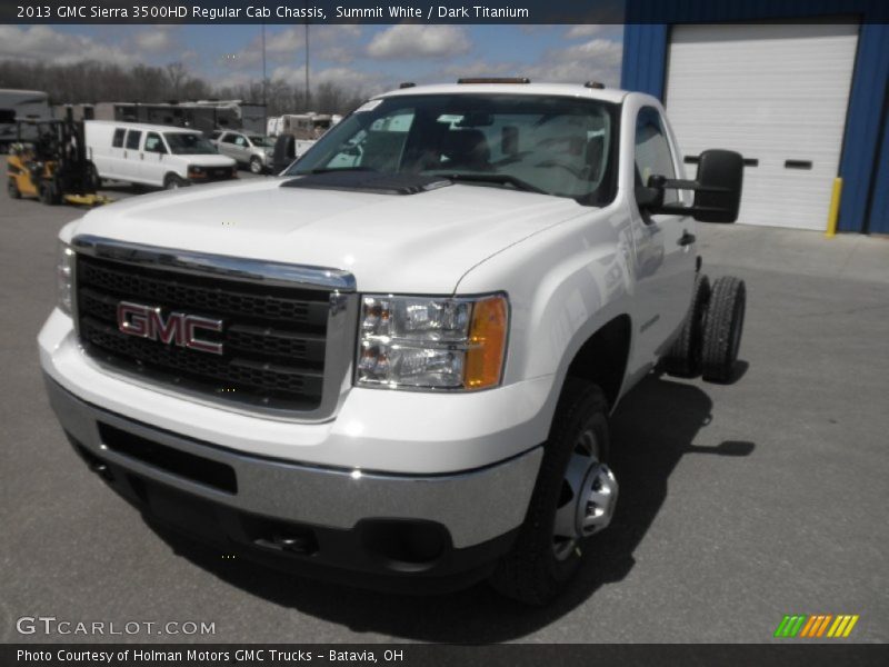 Summit White / Dark Titanium 2013 GMC Sierra 3500HD Regular Cab Chassis