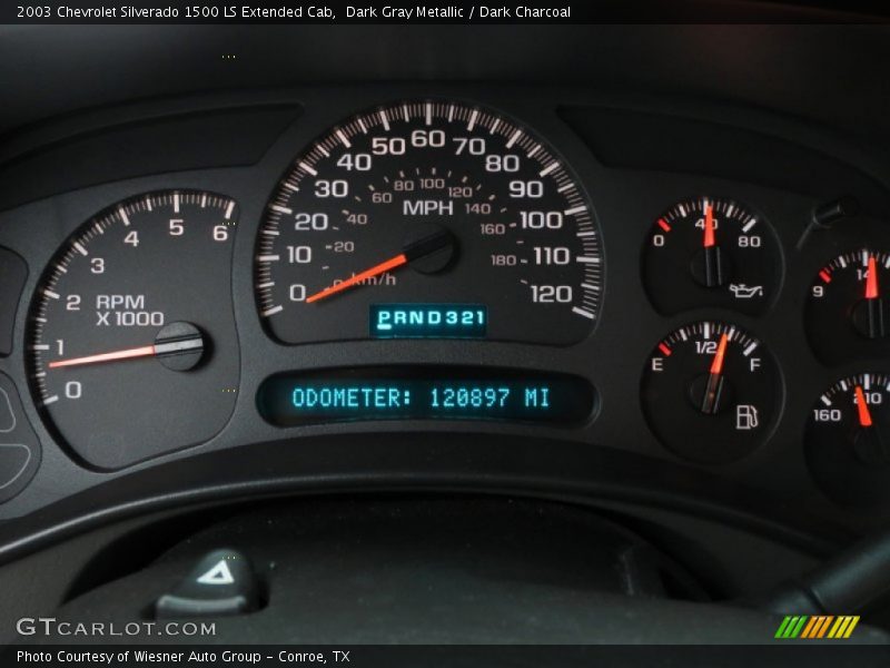 Dark Gray Metallic / Dark Charcoal 2003 Chevrolet Silverado 1500 LS Extended Cab