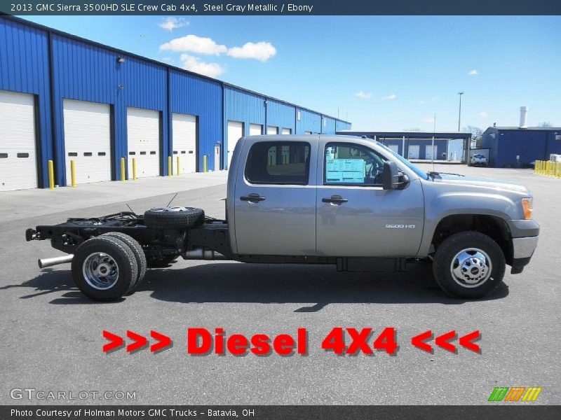 Steel Gray Metallic / Ebony 2013 GMC Sierra 3500HD SLE Crew Cab 4x4