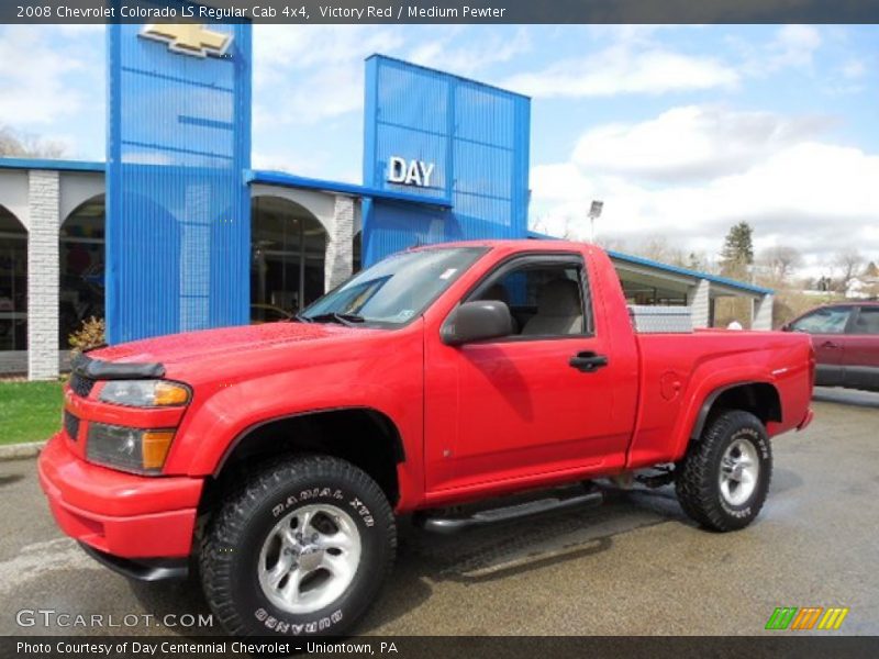 Victory Red / Medium Pewter 2008 Chevrolet Colorado LS Regular Cab 4x4