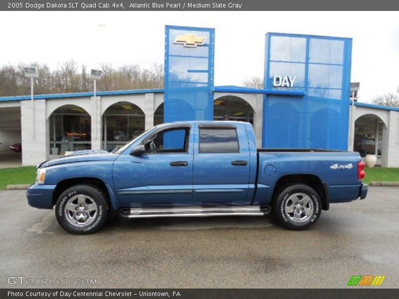 Atlantic Blue Pearl / Medium Slate Gray 2005 Dodge Dakota SLT Quad Cab 4x4
