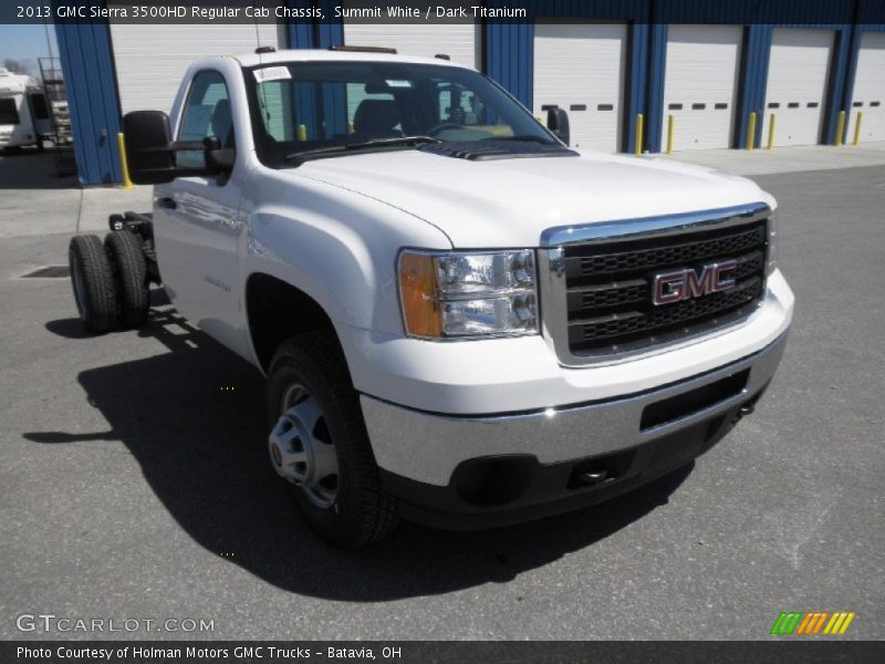 Summit White / Dark Titanium 2013 GMC Sierra 3500HD Regular Cab Chassis