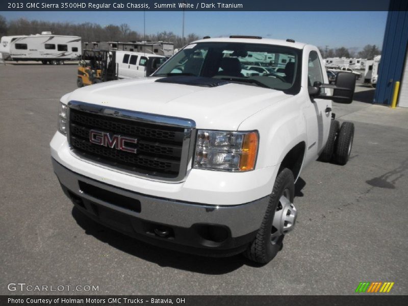 Summit White / Dark Titanium 2013 GMC Sierra 3500HD Regular Cab Chassis
