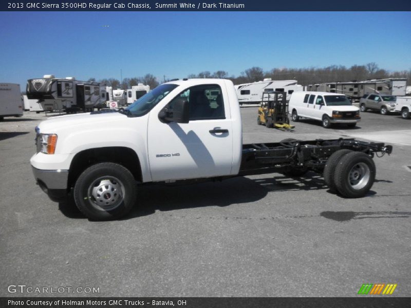 Summit White / Dark Titanium 2013 GMC Sierra 3500HD Regular Cab Chassis