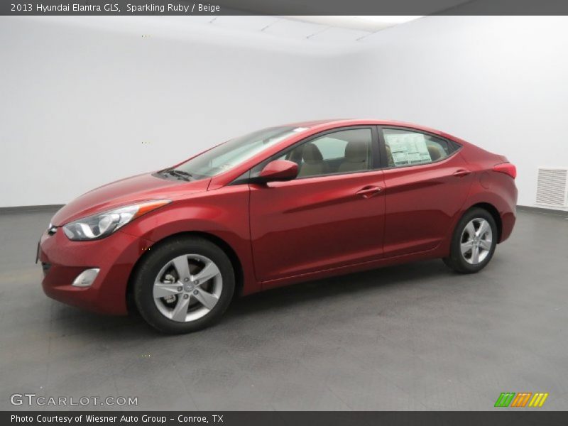 Sparkling Ruby / Beige 2013 Hyundai Elantra GLS