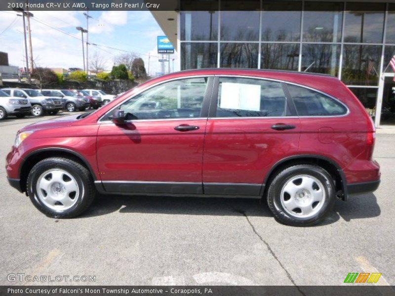 Tango Red Pearl / Gray 2010 Honda CR-V LX AWD