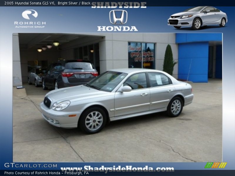 Bright Silver / Black 2005 Hyundai Sonata GLS V6