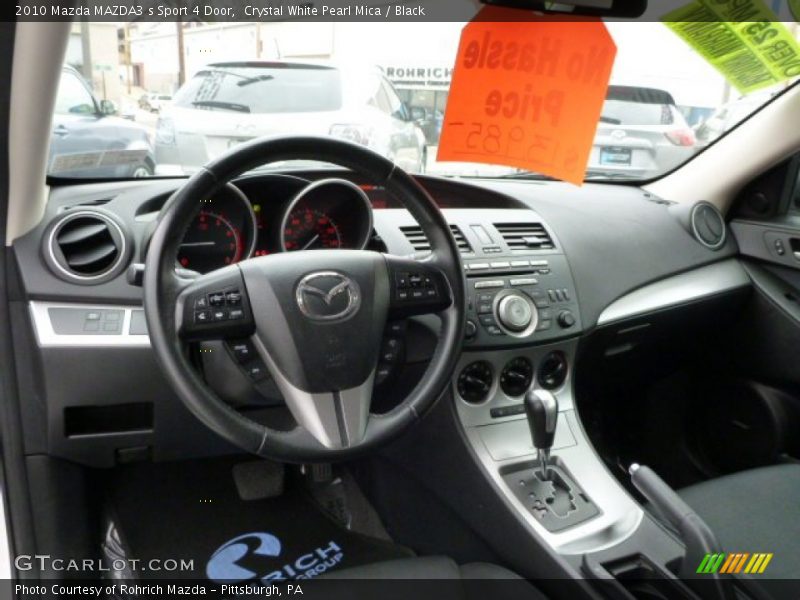 Crystal White Pearl Mica / Black 2010 Mazda MAZDA3 s Sport 4 Door