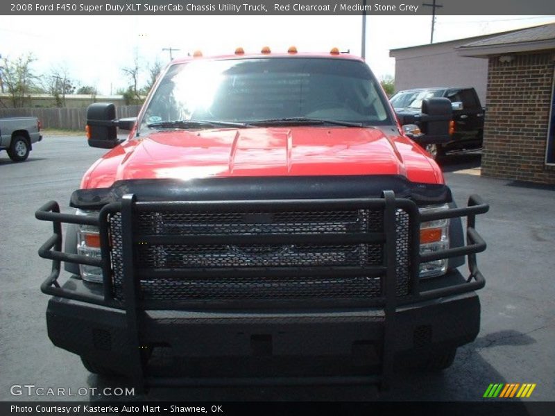 Red Clearcoat / Medium Stone Grey 2008 Ford F450 Super Duty XLT SuperCab Chassis Utility Truck