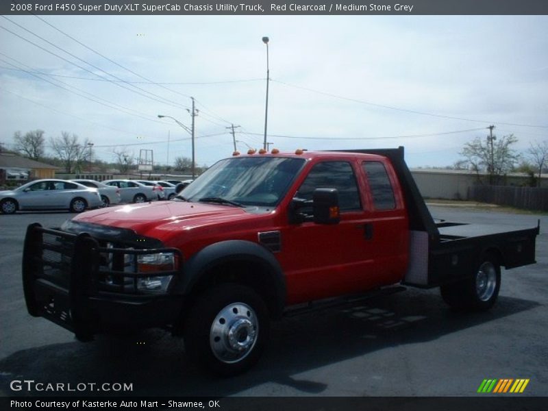 Red Clearcoat / Medium Stone Grey 2008 Ford F450 Super Duty XLT SuperCab Chassis Utility Truck