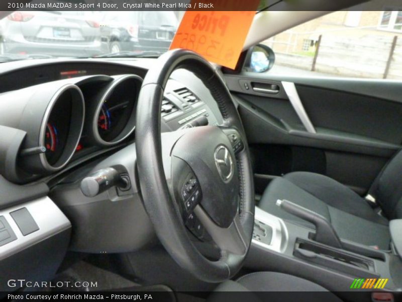 Crystal White Pearl Mica / Black 2010 Mazda MAZDA3 s Sport 4 Door