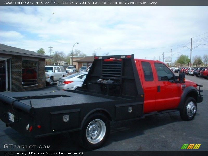 Red Clearcoat / Medium Stone Grey 2008 Ford F450 Super Duty XLT SuperCab Chassis Utility Truck