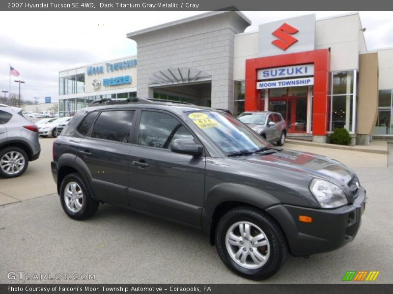 Dark Titanium Gray Metallic / Gray 2007 Hyundai Tucson SE 4WD