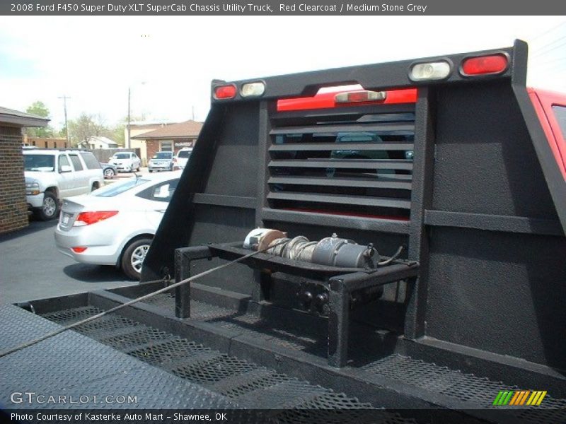 Red Clearcoat / Medium Stone Grey 2008 Ford F450 Super Duty XLT SuperCab Chassis Utility Truck