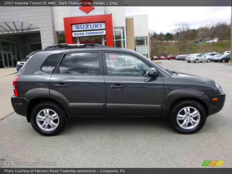 Dark Titanium Gray Metallic / Gray 2007 Hyundai Tucson SE 4WD