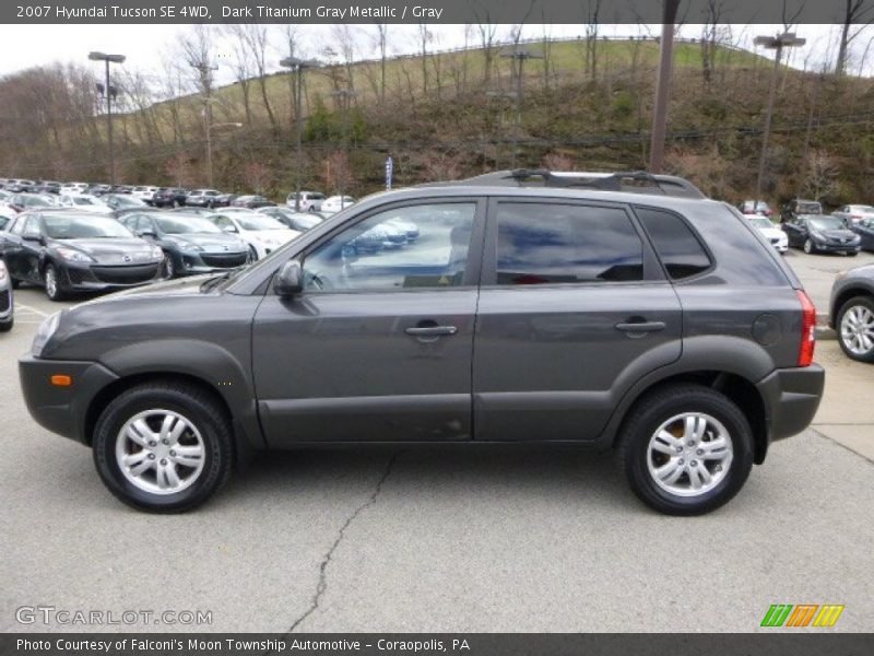 Dark Titanium Gray Metallic / Gray 2007 Hyundai Tucson SE 4WD
