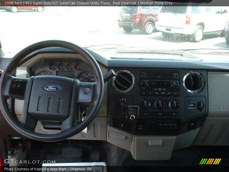 Red Clearcoat / Medium Stone Grey 2008 Ford F450 Super Duty XLT SuperCab Chassis Utility Truck
