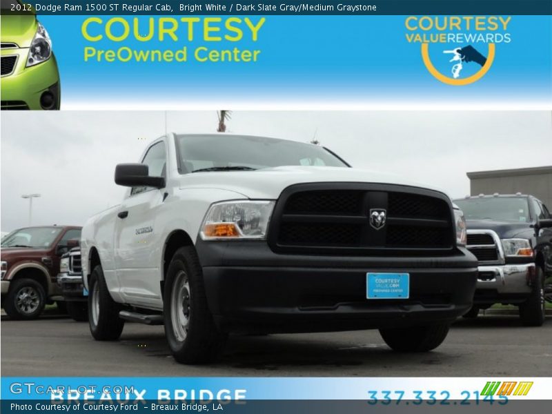 Bright White / Dark Slate Gray/Medium Graystone 2012 Dodge Ram 1500 ST Regular Cab