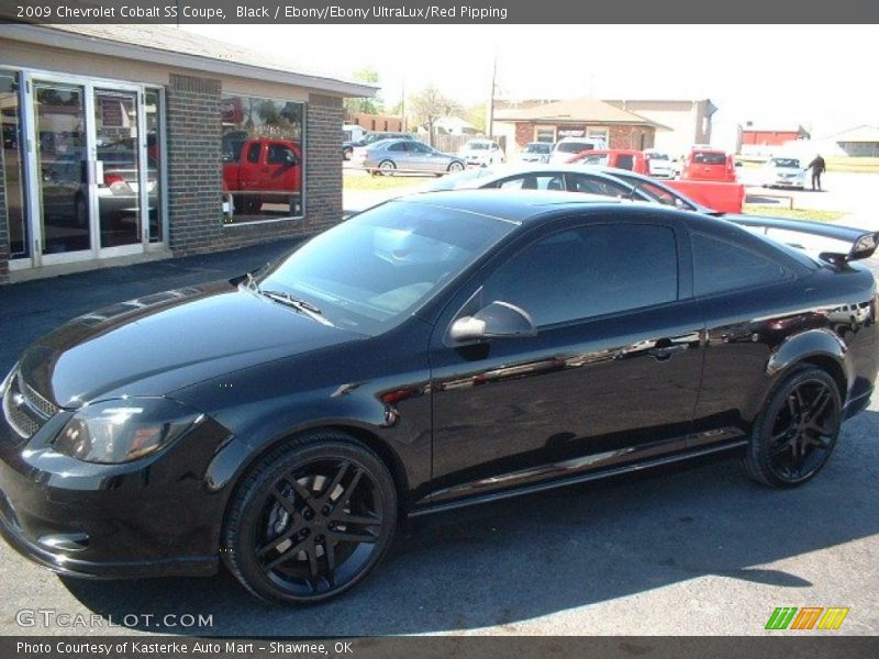 Black / Ebony/Ebony UltraLux/Red Pipping 2009 Chevrolet Cobalt SS Coupe