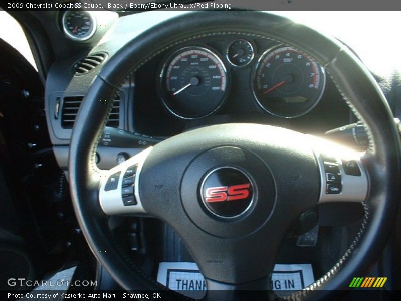 Black / Ebony/Ebony UltraLux/Red Pipping 2009 Chevrolet Cobalt SS Coupe