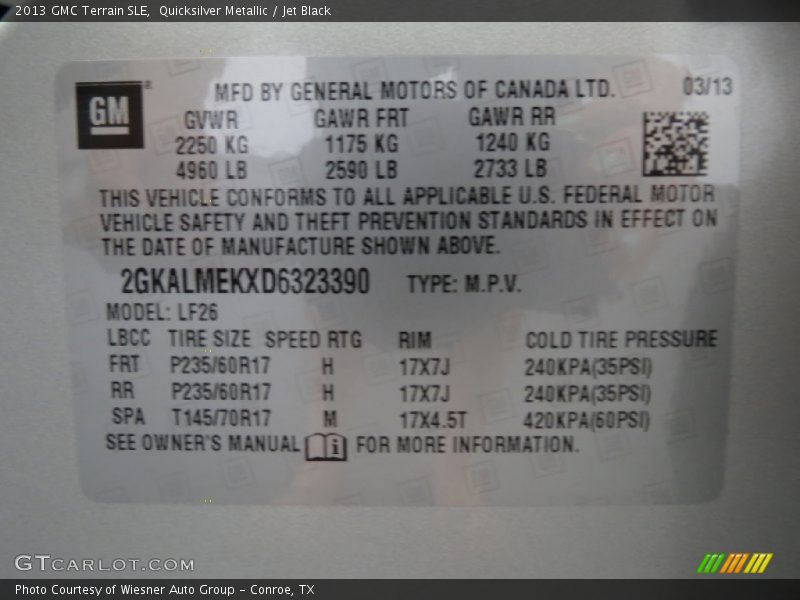 Quicksilver Metallic / Jet Black 2013 GMC Terrain SLE